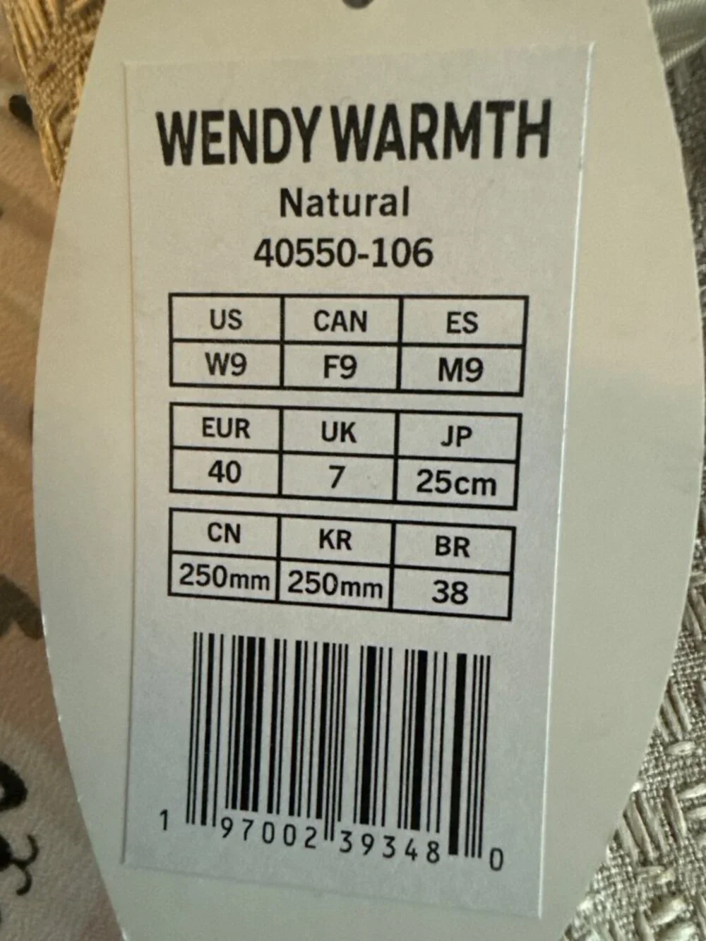 Hey Dude Ladies Wendy Warmth Slip on Shoes Natural Size 9 US New with Tag